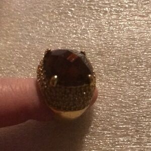 KJL  Gold and Brown Gemstone Ring
